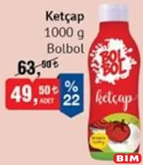 BOLBOL KETÇAP 1000 G fiyat ve kampanya bilgisi